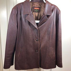 Rico Piel 100% leather jacket size 48 cognac color